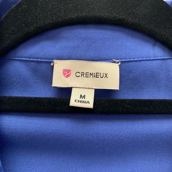 CREMIEUX Women's Blue Tie Front Long‎ Sleeve Button Down Blouse Size Medium - Picture 12 of 15